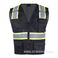 customized construction work black reflective safety vest